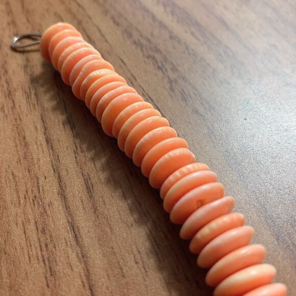 Signed Jay King DTR Melon Shell Heishi Sterling Silver Necklace Vintage 20" - Picture 13 of 16